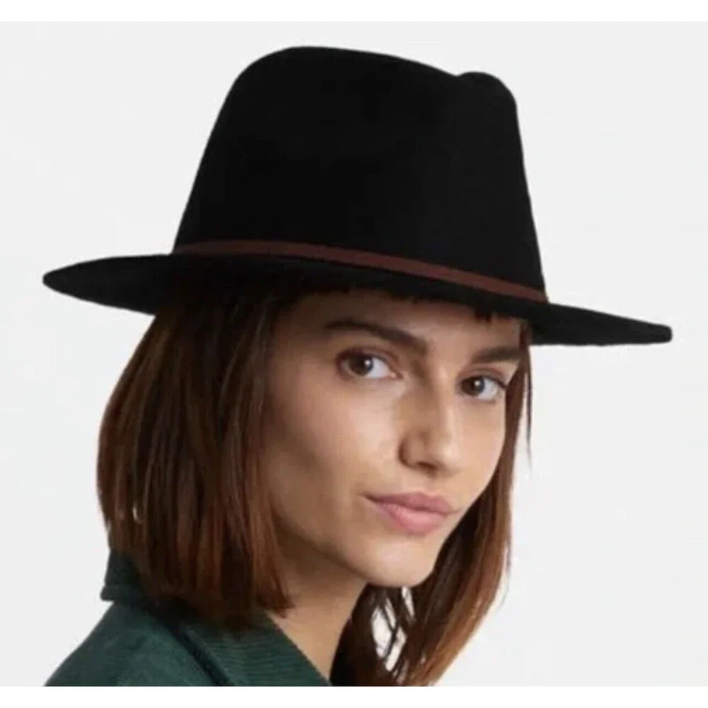 Brixton Valley Fedora Wool Hat In Black One Size New